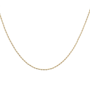 Elegante goldene Zylindergliederkette für Damen auf rein weißem Hintergrund präsentiert