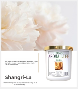 Detailed fragrance profile for Shangri-La solid aromatherapy with citrus and floral notes