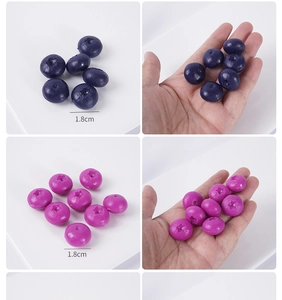Detailansicht 1,8cm realistischer PVC Blaubeeren für DIY Bastelarbeiten und Kuchendekoration