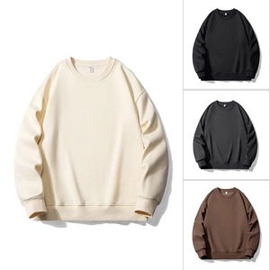 Detail view of four solid colors loose fit hoodies with ribbed cuffs and hem