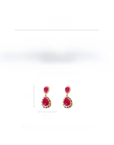 Size chart showing dimensions 6.8x2.5cm for vintage teardrop crystal earrings