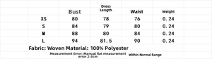 Detailed sizing chart and material info for the stylish vacation fringe short dress