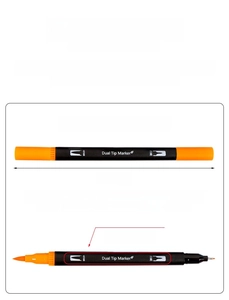 Dual tip marker showing fiber brush and fine points with 171mm length measurement