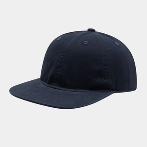 Classic dark navy washed cotton baseball cap with minimalist six-panel hip-hop design