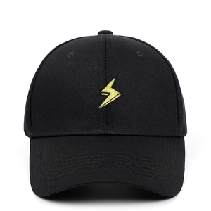 Lightning Bolt Embroidery Baseball Cap Cotton Twill Adjustable Sun Protection Casual Outdoor Sports Hat For Men Women