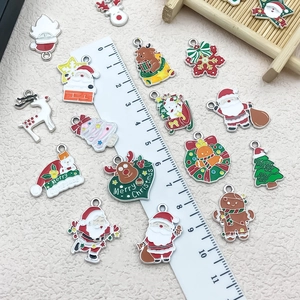 Christmas alloy charms collection with Santa, reindeer, and trees for DIY jewelry