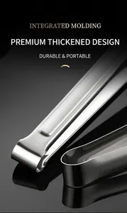 Macro view of integrated molding and thickened stainless steel food tongs design