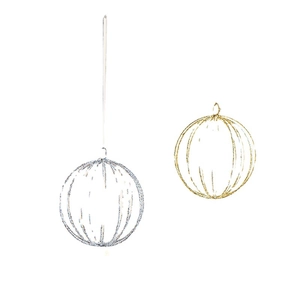 Hollow iron star and sphere ornaments in gold and silver for Christmas tree decoration