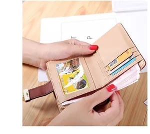 Detailed interior of apricot bi-fold wallet featuring multiple card slots and cash pocket