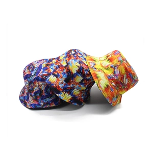 Reversible Bucket Hat Polyester Cotton Double Sided Digital Print Tie Dye Abstract Art Outdoor Sun Protection Streetwear Unisex