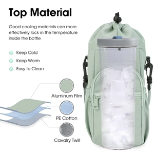 Borsa a tracolla termica per bottiglia d'acqua con materiale isolante a tre strati per esterni.