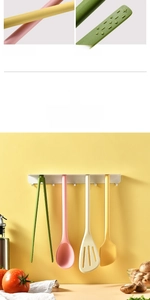 Detail of food-grade silicone kitchen utensil set with heat-resistant anti-slip texture