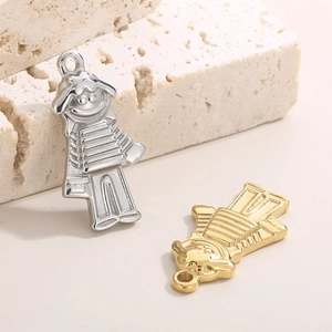 Pendentifs rock boy en acier inoxydable punk hip-hop en métal poli argenté et doré