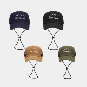 Casquette de baseball brodée montagne avec cordon coupe-vent en quatre couleurs