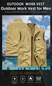 Detailansicht des winddichten Fleecefutters und Taschendesigns der Outdoor-Arbeitsweste