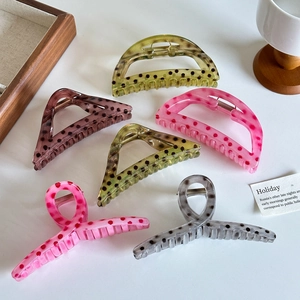 Lot de 6 grandes pinces à cheveux à pois aux formes géométriques et couleurs variées