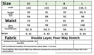 Polka dot midi dress size guide with XS-L measurements and care instructions