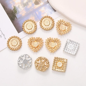DIY pearl rose accessories in heart and round shapes with gold and silver plating