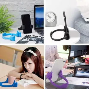 Universal thumb-up phone stand in multiple colors for desk and office mobile support