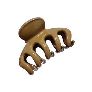Glossy brown medium shark hair claw clip for women stylish hair styling accessory