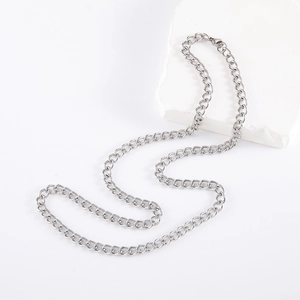 Sleek 6mm silver stainless steel chain necklace for men with classic link design