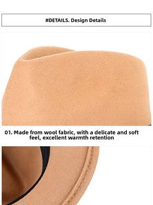 Detailed view of camel wool felt hat showing stitching quality and soft warm fabric