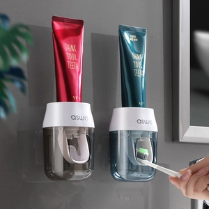 Automatic Toothpaste Dispenser Wall Mounted Plastic Silicone Vacuum Squeezer Bathroom Storage Nordic Minimalist Punch Free