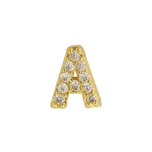 Classic 18k gold plated letter A pendant with sparkling micro-pave cubic zirconia crystals