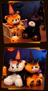 Dettaglio del cappello da mago dell'orsetto di Halloween con motivo a ragnatela