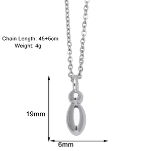 Silver teardrop pendant necklace dimensions 19mm by 6mm with 45cm plus 5cm chain