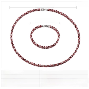 Detailed size chart for 4mm stainless steel punk curb chain necklace and bracelet set