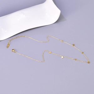 Minimalist 18K gold plated stainless steel star necklace with multi-star charms and lobster clasp