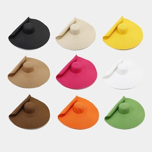 Extra wide brim straw hats for women in nine colors for summer sun protection beach vacation