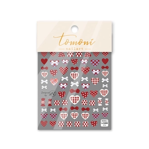 Selbstklebende Nagelsticker mit roten Herzen und Schleifen für romantisches Naildesign