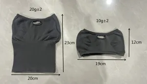 Detailed size guide showing dimensions and weight for the windproof neck gaiter
