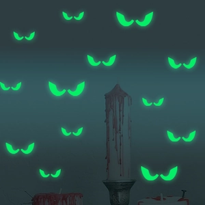 Luminous Halloween green cat eyes stickers glowing in the dark for party decoration