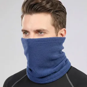 Cache-cou thermique en polaire et cagoule pour le cyclisme et protection contre le vent bleu