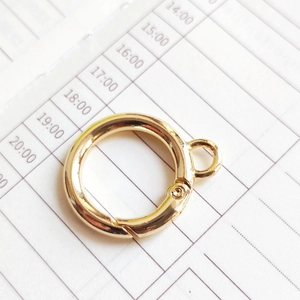 Nahaufnahme der goldenen Federring-Schnalle aus Zinklegierung für Schmuckzubehör