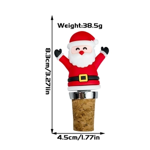 Christmas Santa wine stopper with dimensions 8.3x4.5cm and weight of 38.5g