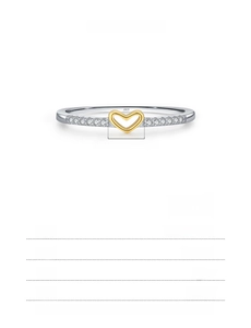 Detail specifications of s925 silver heart ring with weight and material info
