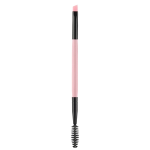 Dual Ended Eyebrow Brush And Spoolie Wood Handle Synthetic Fiber Angled Brow Brush For Eye Makeup Professional Tool