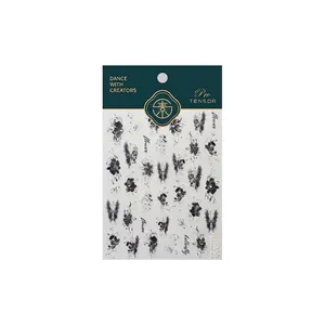 Sparkling butterfly and flower nail art stickers with small rhinestones, model TL-330