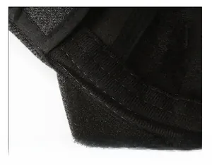Macro detail of men's winter hat showing the wide thickened sweatband and stitching