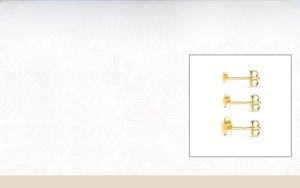 Detailed view of 3mm to 5mm star-shaped 925 sterling silver earrings with 18k gold plating
