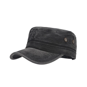 British style washed cotton cadet cap in charcoal grey for outdoor sports and sun protection