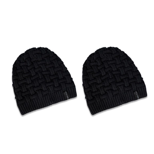 Bonnet en tricot noir élégant pour hommes et femmes avec motif tressé et étiquette Freedom