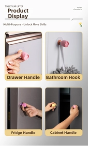 Silicone floral handle used on drawers, toilet lids, and cabinets for hygienic lifting