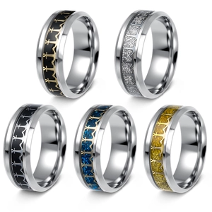 Stainless Steel Anchor Ring Nautical Jewelry Polished Band Fashion Accessory For Men Women