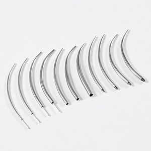 Detailed set of 316L stainless steel body piercing guide needles in various sizes