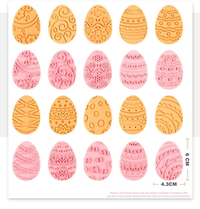 Set di 20 stampi per biscotti a uovo di Pasqua con motivi floreali e onde goffrate in 3D